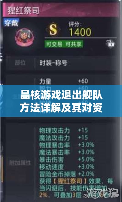 晶核游戏退出舰队方法详解及其对资源管理策略的重要性探讨