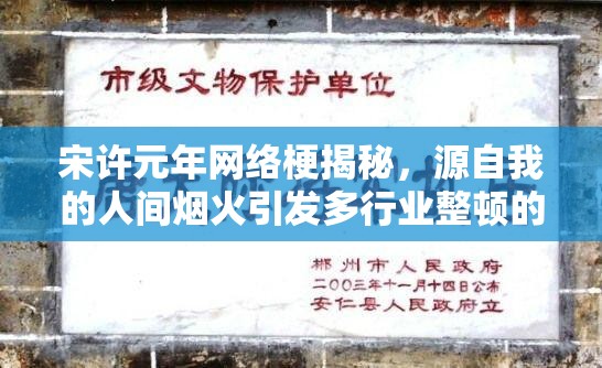 宋许元年网络梗揭秘，源自我的人间烟火引发多行业整顿的奇特现象
