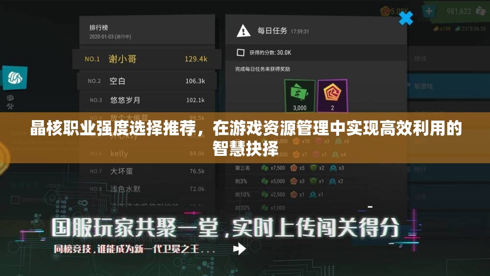晶核职业强度选择推荐，在游戏资源管理中实现高效利用的智慧抉择