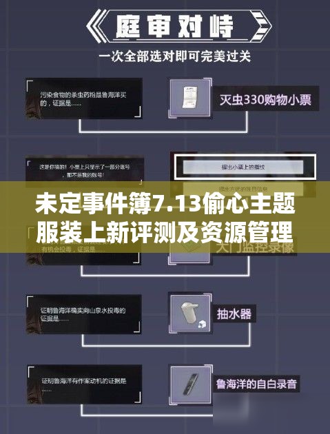 未定事件簿7.13偷心主题服装上新评测及资源管理高效利用策略解析