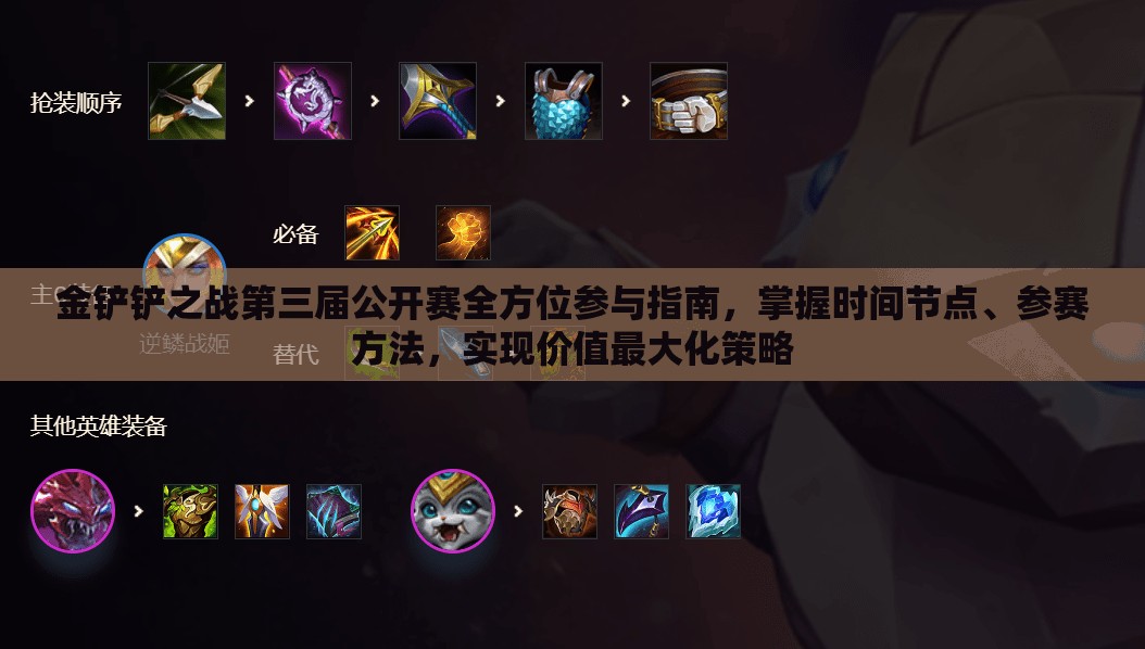 金铲铲之战第三届公开赛全方位参与指南，掌握时间节点、参赛方法，实现价值最大化策略