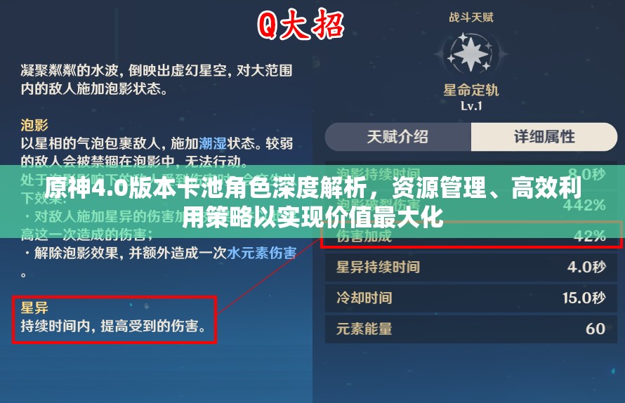 原神4.0版本卡池角色深度解析，资源管理、高效利用策略以实现价值最大化