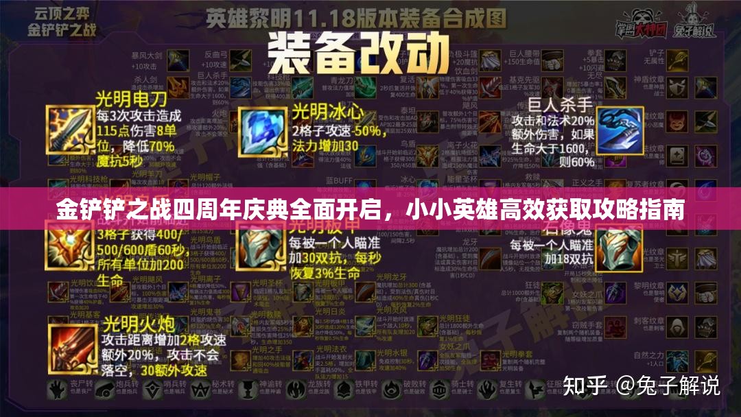 金铲铲之战四周年庆典全面开启，小小英雄高效获取攻略指南