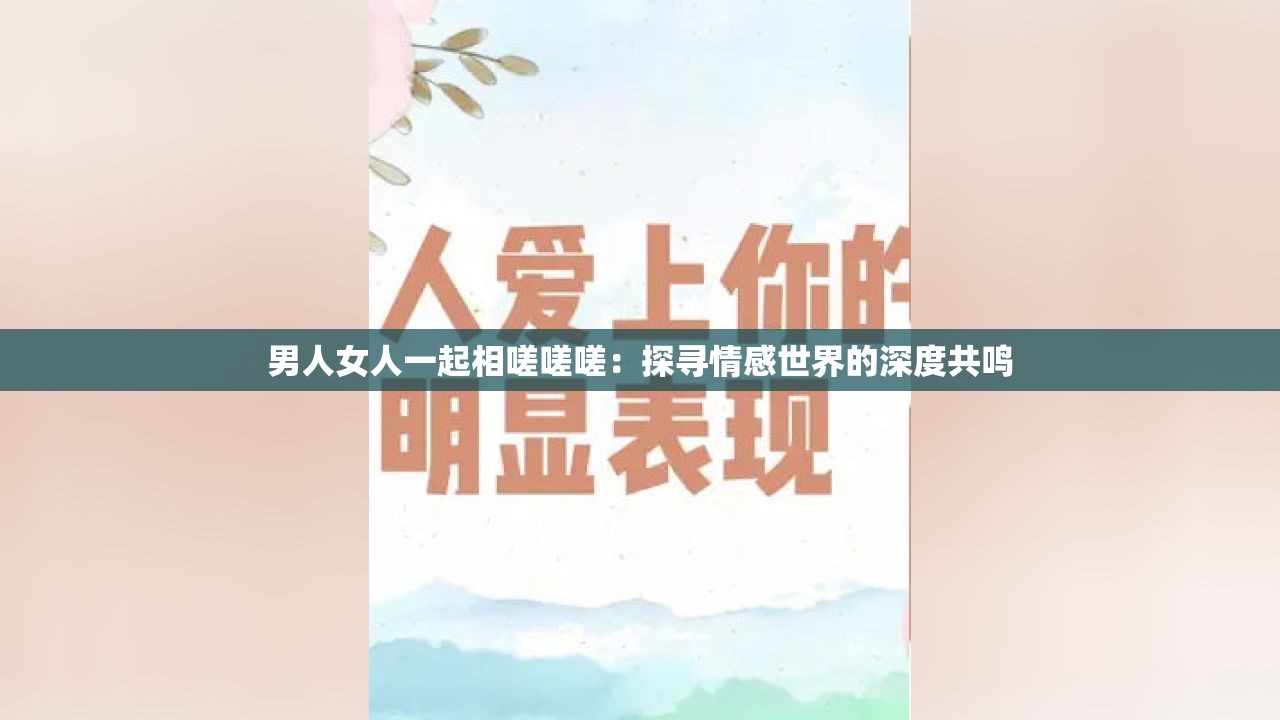 男人女人一起相嗟嗟嗟：探寻情感世界的深度共鸣