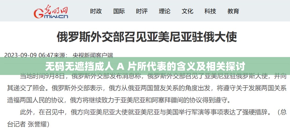 无码无遮挡成人 A 片所代表的含义及相关探讨