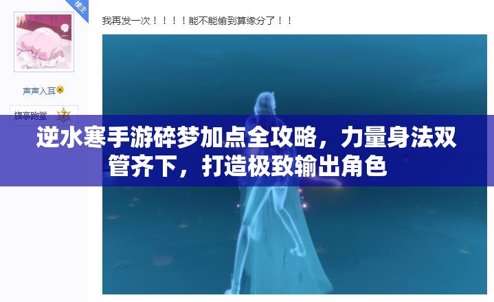 逆水寒手游碎梦加点全攻略，力量身法双管齐下，打造极致输出角色