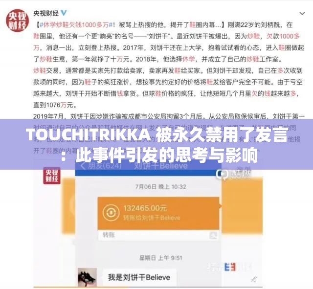 TOUCHITRIKKA 被永久禁用了发言：此事件引发的思考与影响
