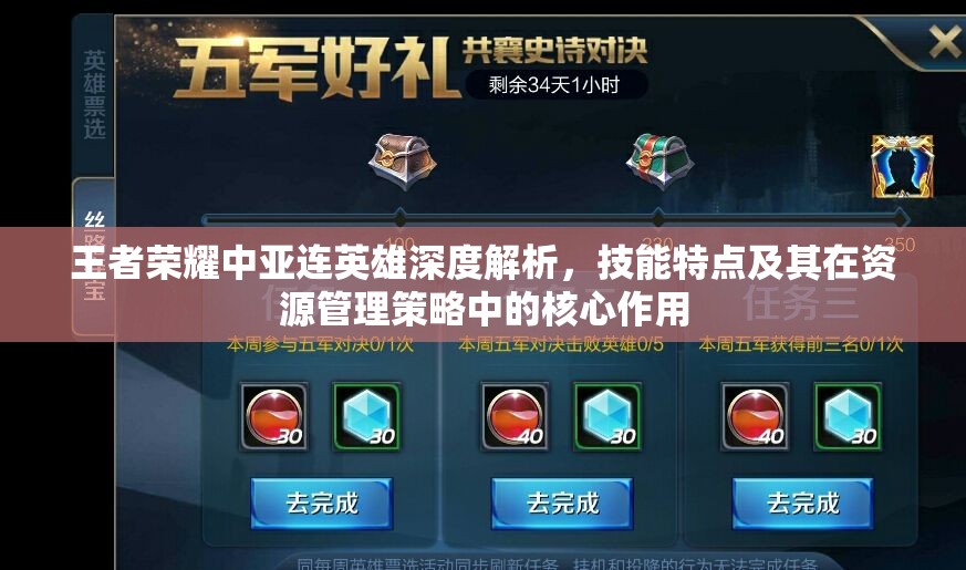 王者荣耀中亚连英雄深度解析，技能特点及其在资源管理策略中的核心作用