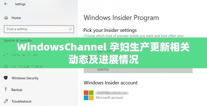 WindowsChannel 孕妇生产更新相关动态及进展情况