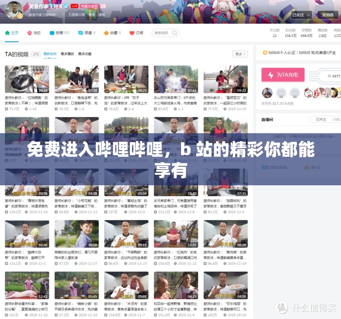 免费进入哔哩哔哩，b 站的精彩你都能享有