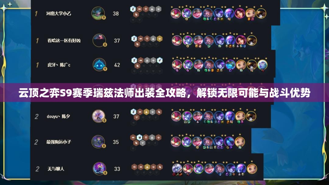 云顶之弈S9赛季瑞兹法师出装全攻略，解锁无限可能与战斗优势