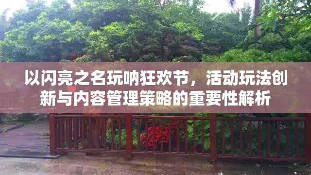 以闪亮之名玩呐狂欢节，活动玩法创新与内容管理策略的重要性解析