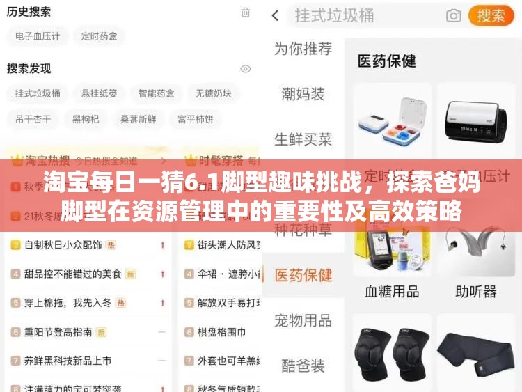 淘宝每日一猜6.1脚型趣味挑战，探索爸妈脚型在资源管理中的重要性及高效策略