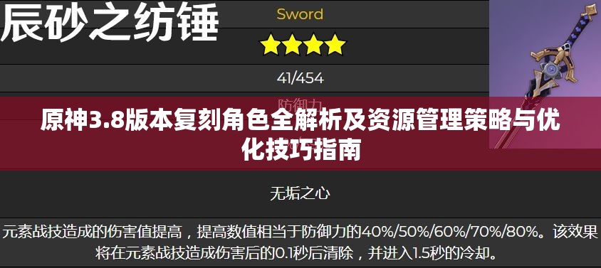 原神3.8版本复刻角色全解析及资源管理策略与优化技巧指南