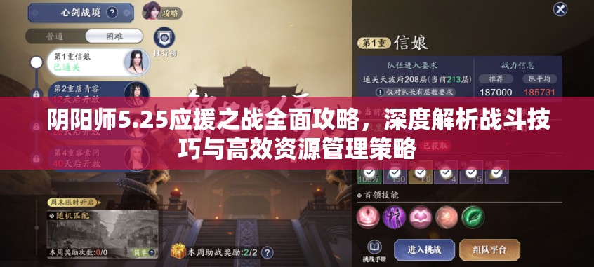 阴阳师5.25应援之战全面攻略，深度解析战斗技巧与高效资源管理策略