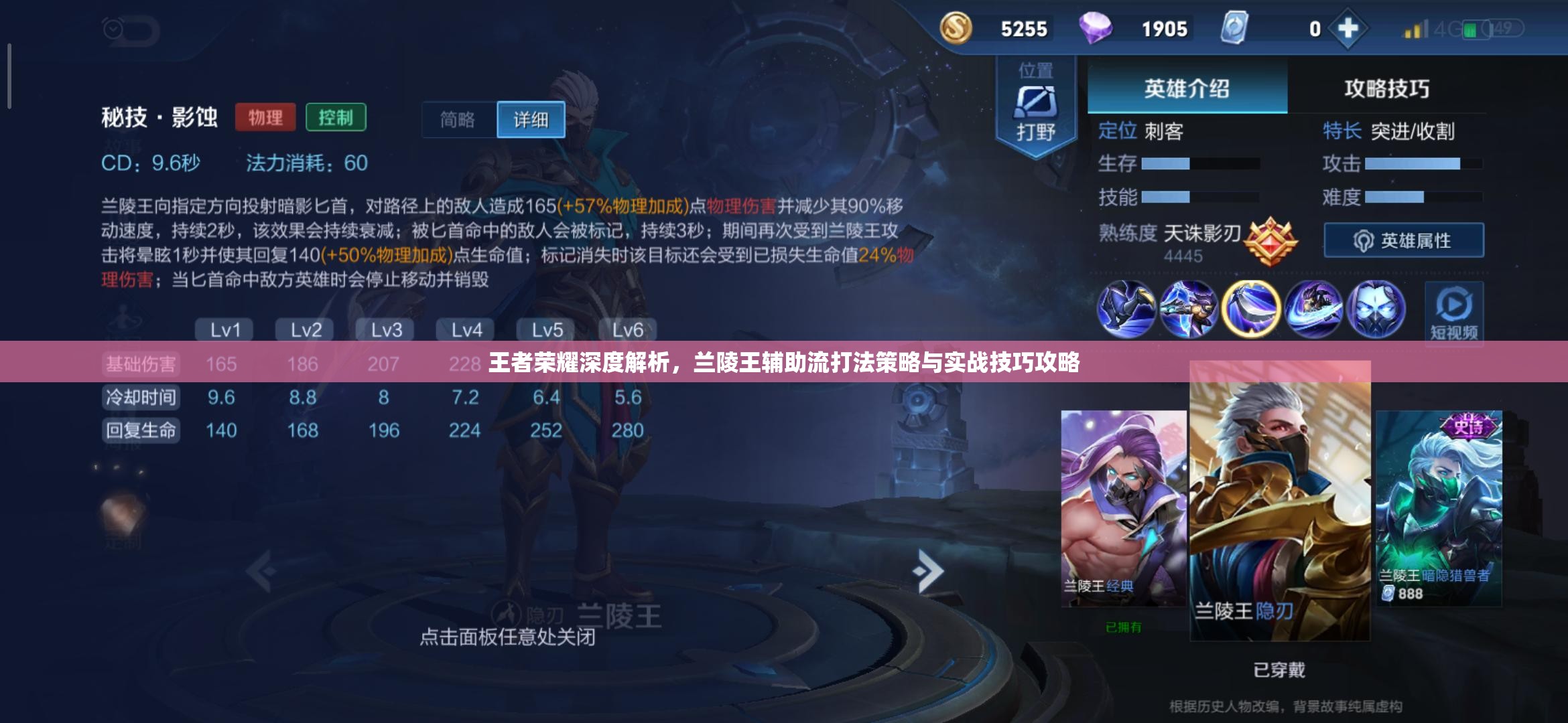 王者荣耀深度解析，兰陵王辅助流打法策略与实战技巧攻略