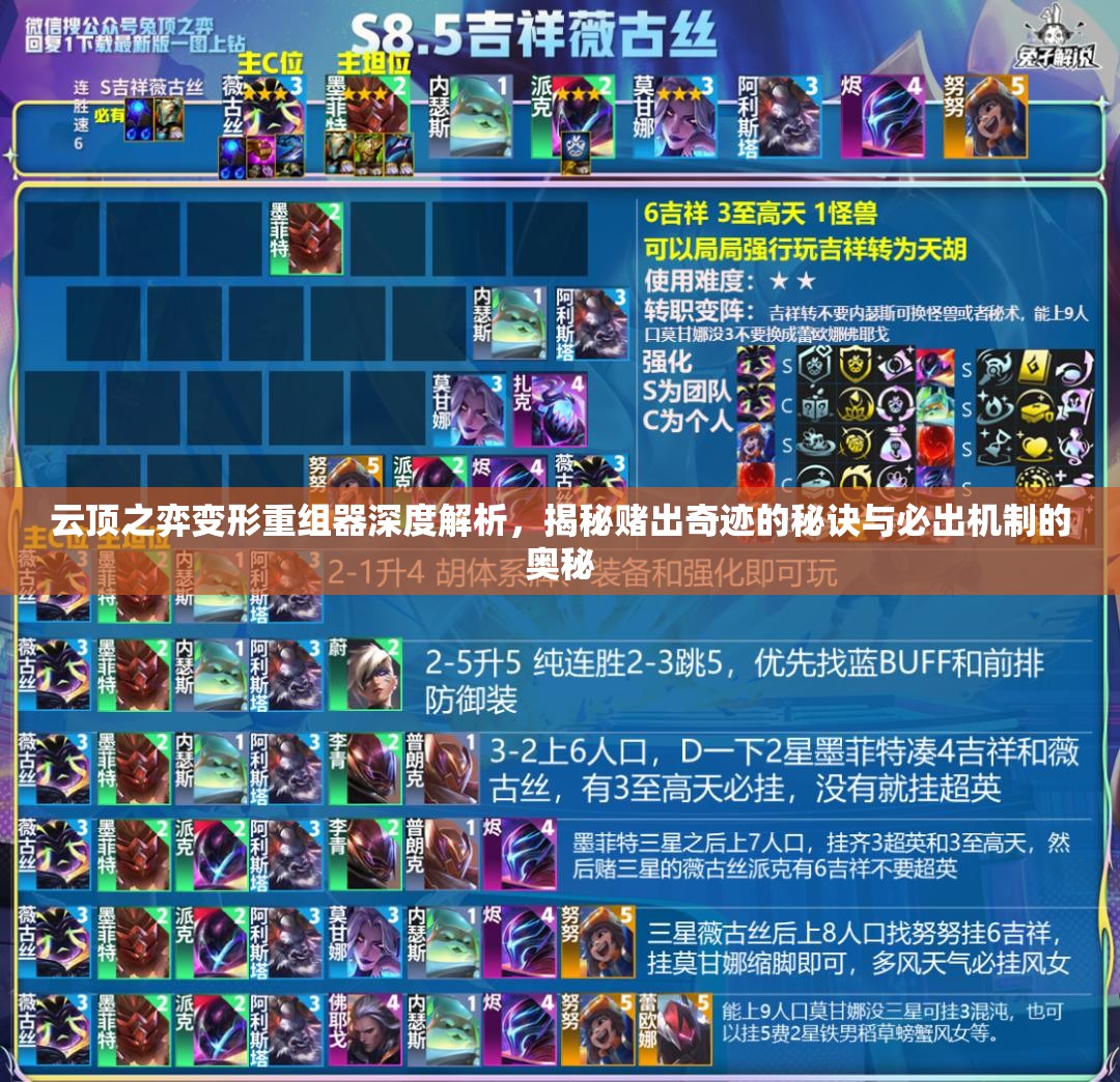 云顶之弈变形重组器深度解析，揭秘赌出奇迹的秘诀与必出机制的奥秘