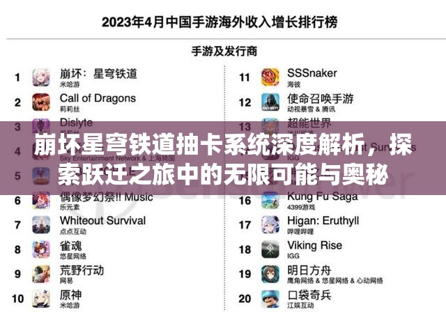崩坏星穹铁道抽卡系统深度解析，探索跃迁之旅中的无限可能与奥秘