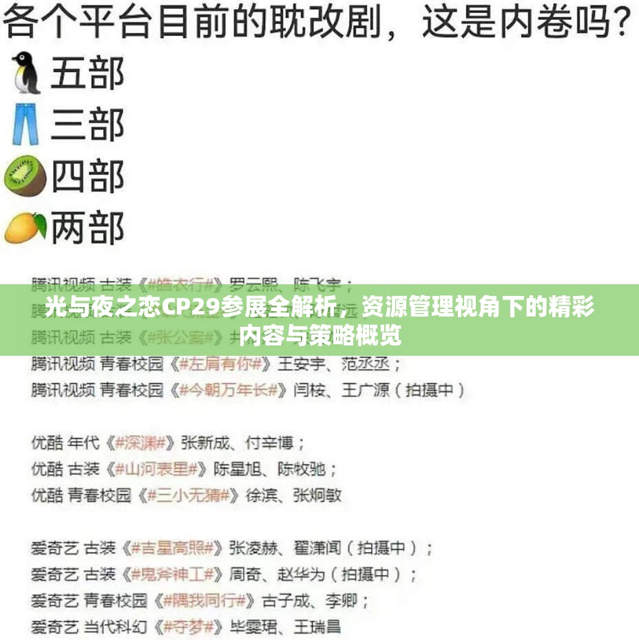 光与夜之恋CP29参展全解析，资源管理视角下的精彩内容与策略概览