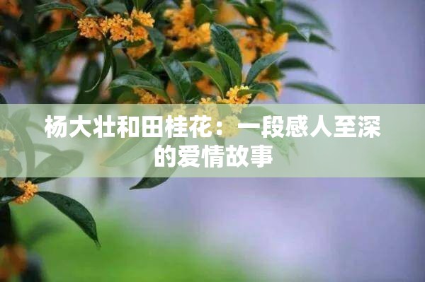 杨大壮和田桂花：一段感人至深的爱情故事