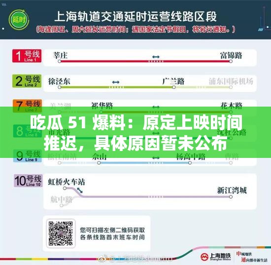 吃瓜 51 爆料：原定上映时间推迟，具体原因暂未公布