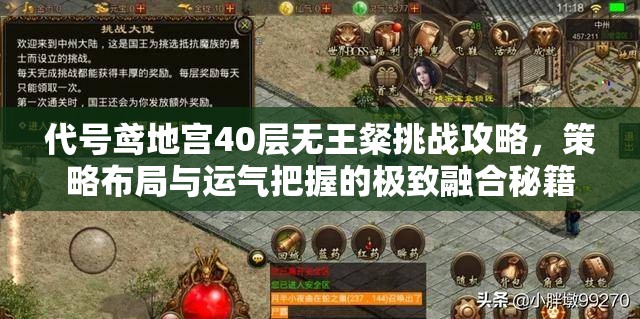 代号鸢地宫40层无王粲挑战攻略，策略布局与运气把握的极致融合秘籍