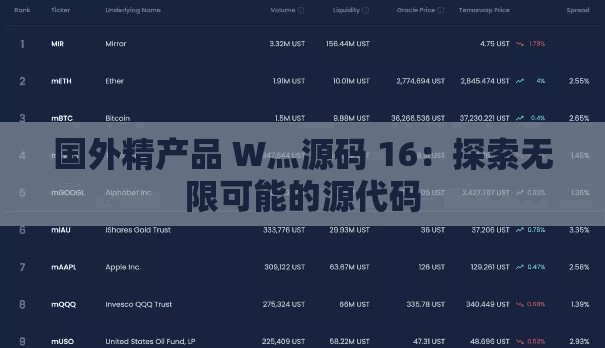 国外精产品 W灬源码 16：探索无限可能的源代码
