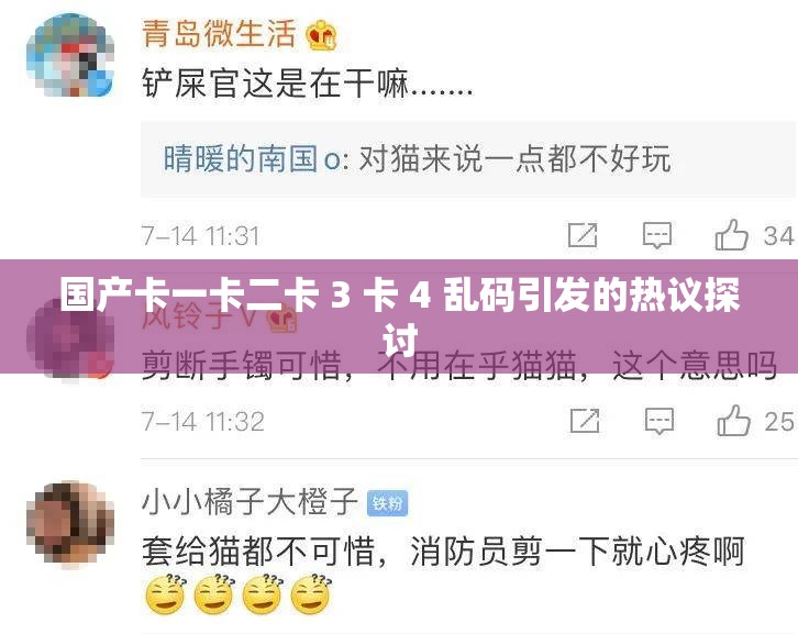 国产卡一卡二卡 3 卡 4 乱码引发的热议探讨