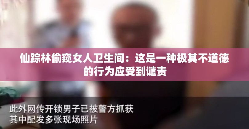 仙踪林偷窥女人卫生间：这是一种极其不道德的行为应受到谴责