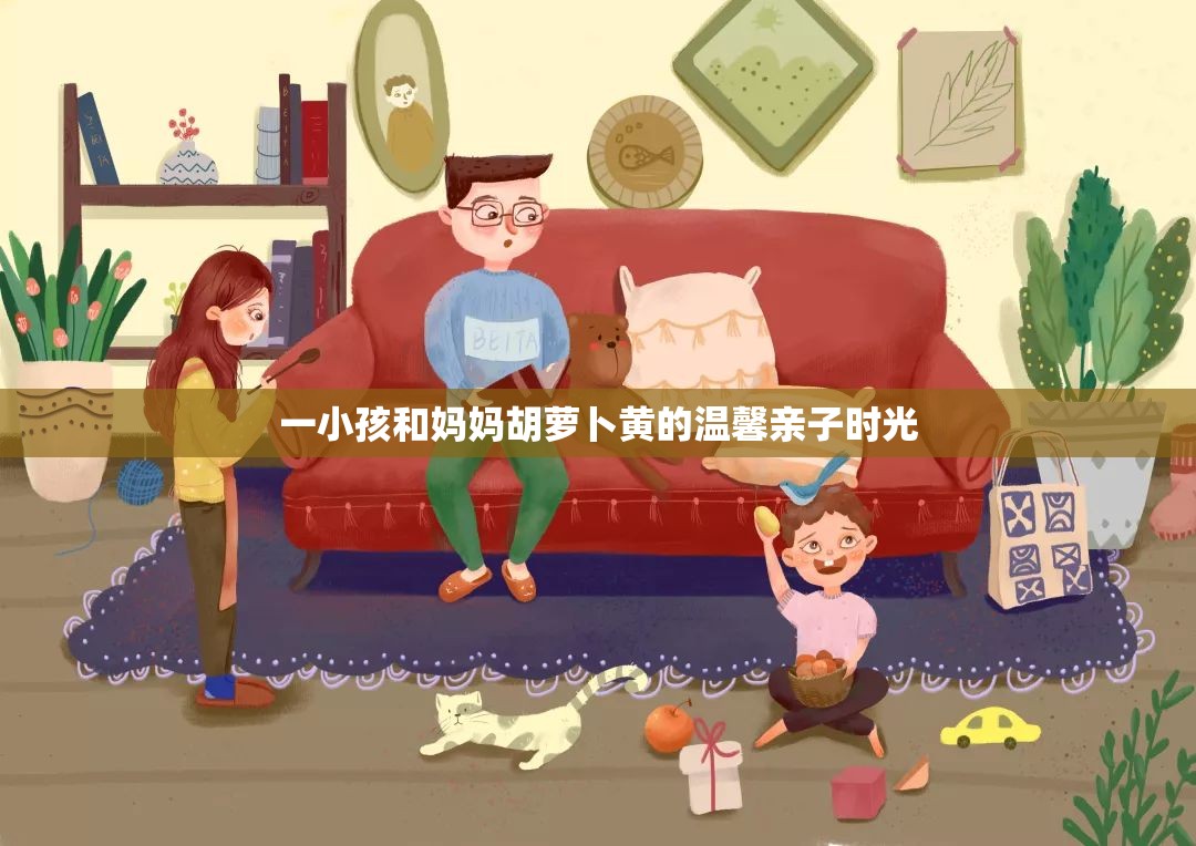 一小孩和妈妈胡萝卜黄的温馨亲子时光