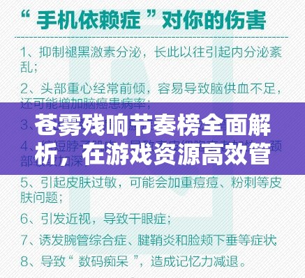 苍雾残响节奏榜全面解析，在游戏资源高效管理中的核心作用与策略