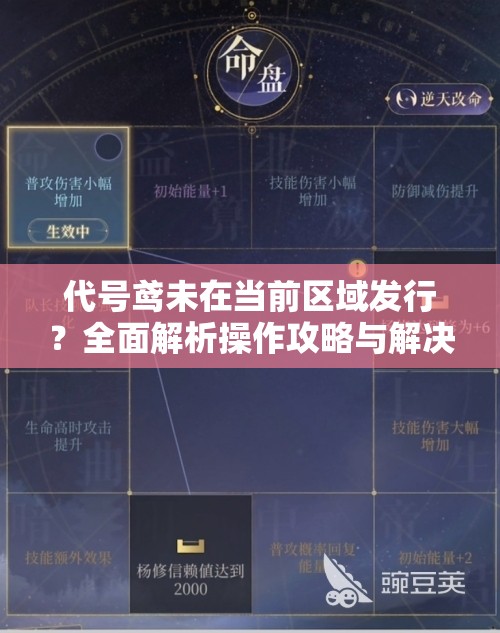 代号鸢未在当前区域发行？全面解析操作攻略与解决之道！