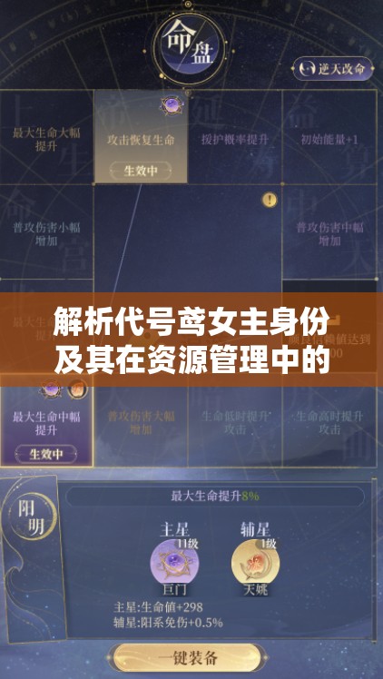 解析代号鸢女主身份及其在资源管理中的重要性及高效策略应用