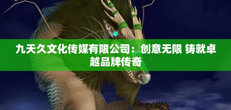 九天久文化传媒有限公司：创意无限 铸就卓越品牌传奇