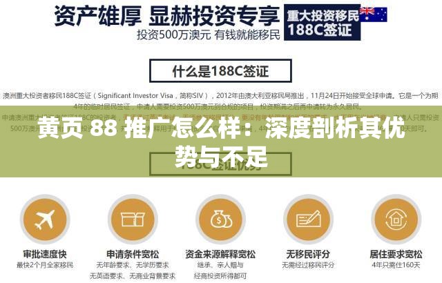 黄页 88 推广怎么样：深度剖析其优势与不足