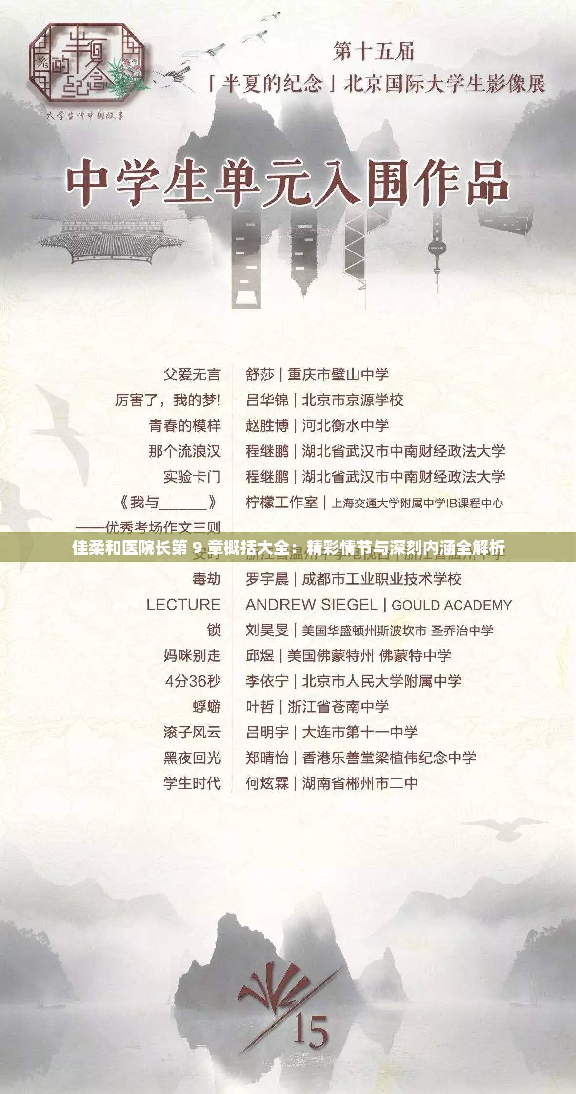 佳柔和医院长第 9 章概括大全：精彩情节与深刻内涵全解析