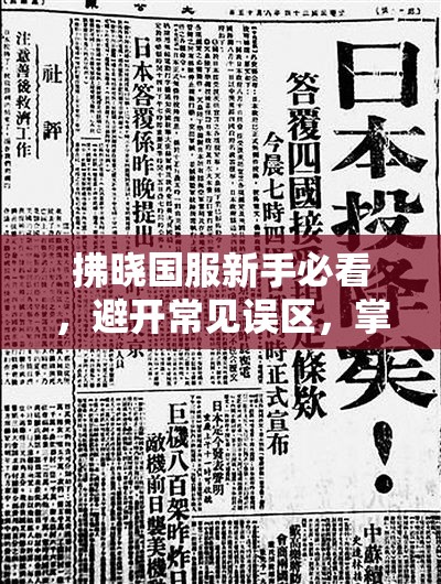 拂晓国服新手必看，避开常见误区，掌握胜利之刻的资源管理艺术攻略