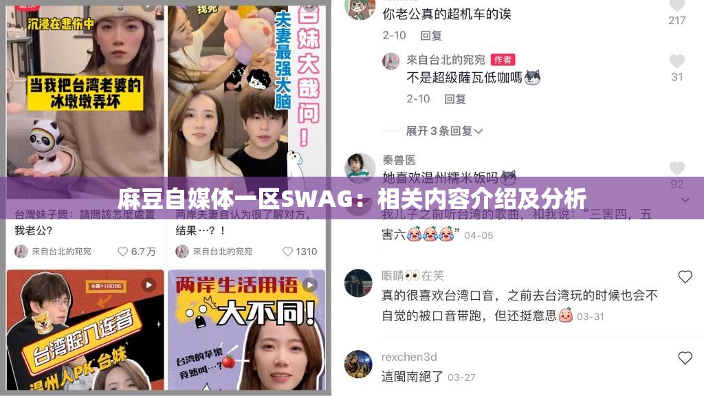 麻豆自媒体一区SWAG：相关内容介绍及分析