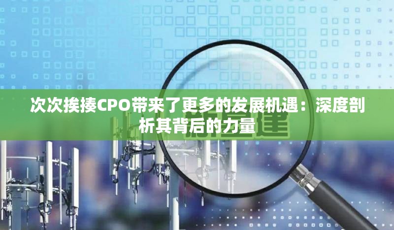 次次挨揍CPO带来了更多的发展机遇：深度剖析其背后的力量