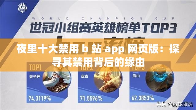 夜里十大禁用 b 站 app 网页版：探寻其禁用背后的缘由