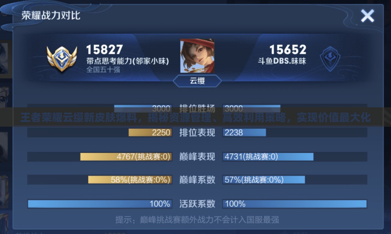 王者荣耀云缨新皮肤爆料，揭秘资源管理、高效利用策略，实现价值最大化