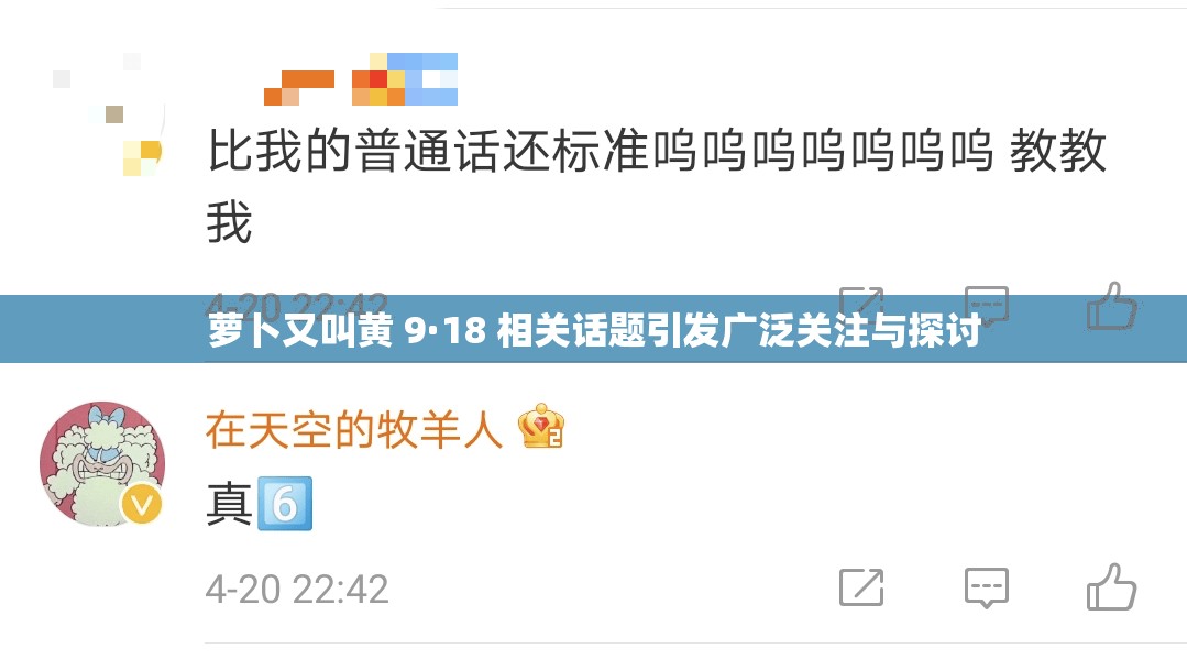 萝卜又叫黄 9·18 相关话题引发广泛关注与探讨