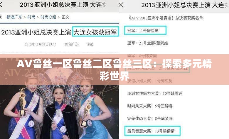 A∨鲁丝一区鲁丝二区鲁丝三区：探索多元精彩世界