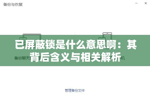 已屏蔽锁是什么意思啊：其背后含义与相关解析