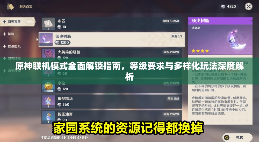 原神联机模式全面解锁指南，等级要求与多样化玩法深度解析