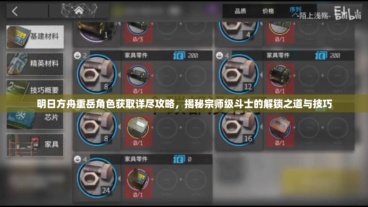 明日方舟重岳角色获取详尽攻略，揭秘宗师级斗士的解锁之道与技巧