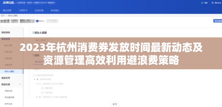 2023年杭州消费券发放时间最新动态及资源管理高效利用避浪费策略