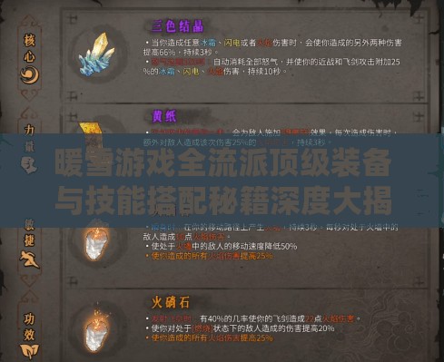 暖雪游戏全流派顶级装备与技能搭配秘籍深度大揭秘