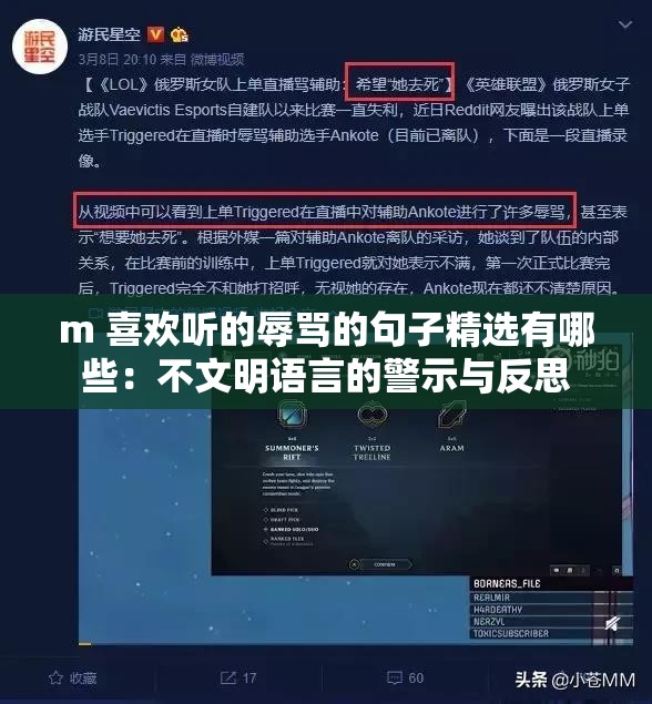 m 喜欢听的辱骂的句子精选有哪些：不文明语言的警示与反思