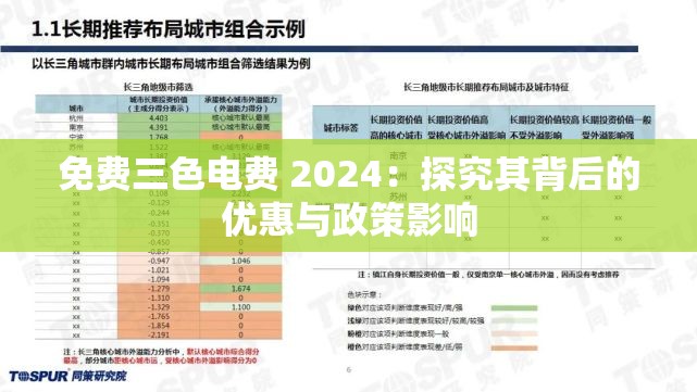 免费三色电费 2024：探究其背后的优惠与政策影响